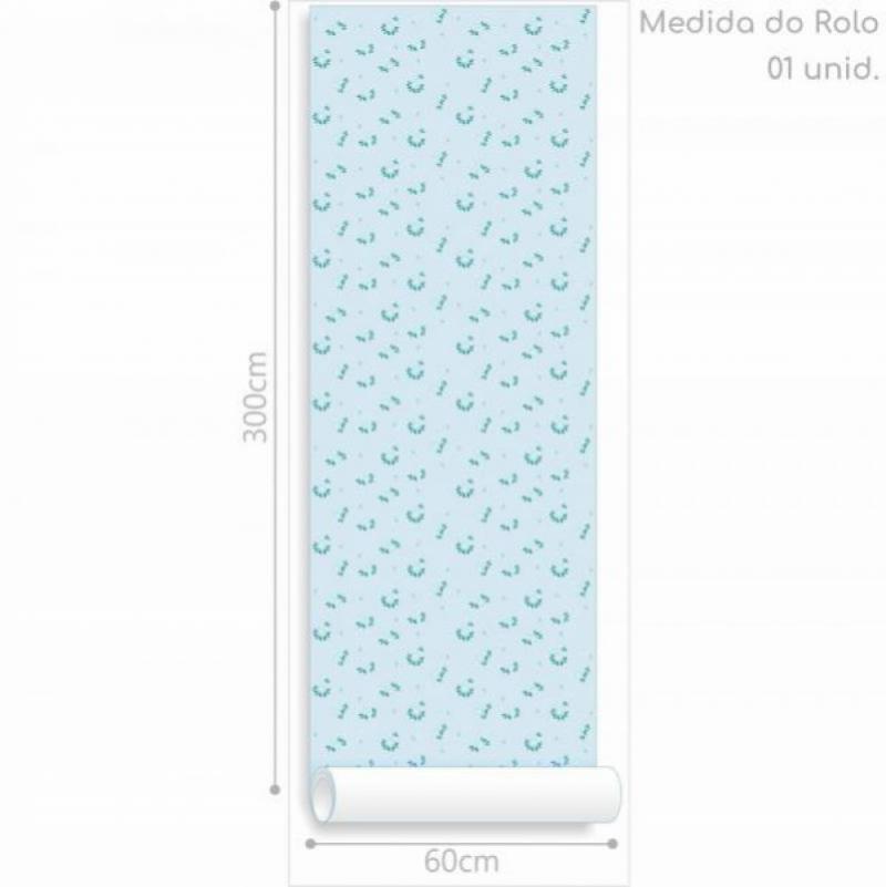 Papel de Parede Infantil Flor Azul
