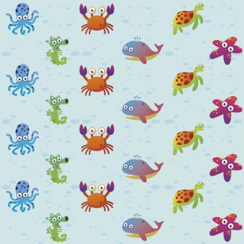 Papel de Parede Infantil Fundo do Mar Colorido