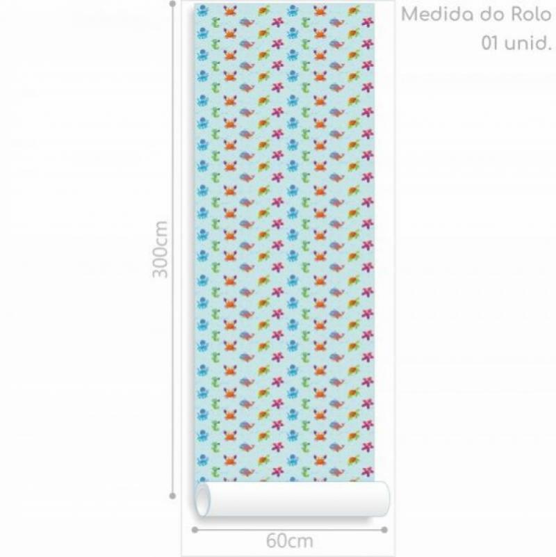 Papel de Parede Infantil Fundo do Mar Colorido