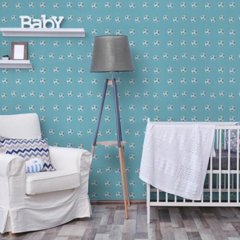 Papel de Parede Infantil Futebol Azul