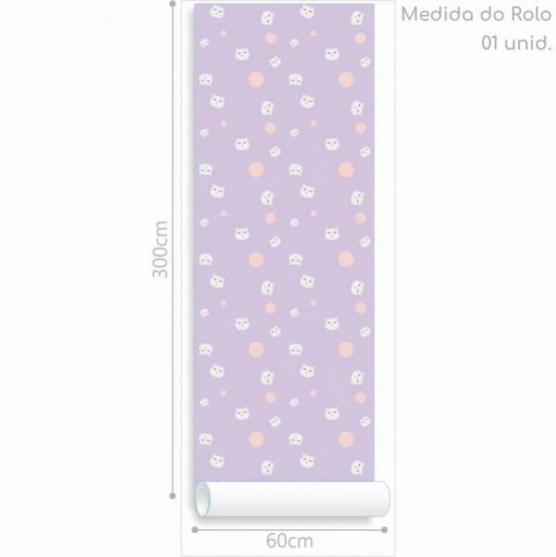 Papel de Parede Infantil Gato e Bola de Lã