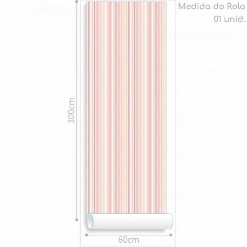 Papel de Parede Infantil Listrados Rosa Pastel