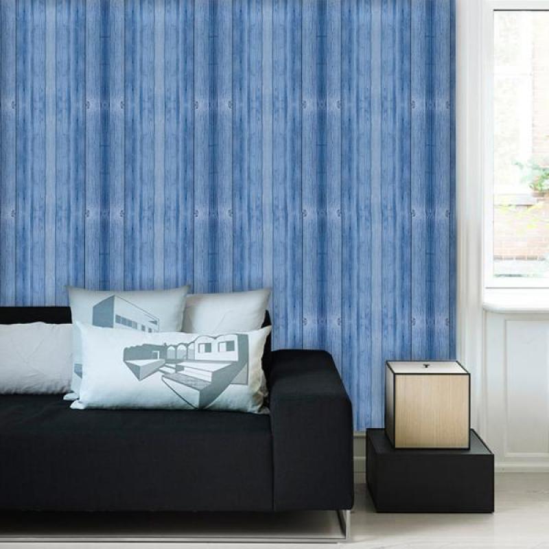 Papel de Parede Infantil Madeira Azul