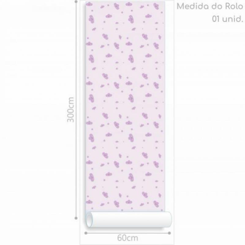 Papel de Parede Infantil Nuvem Menina lilás