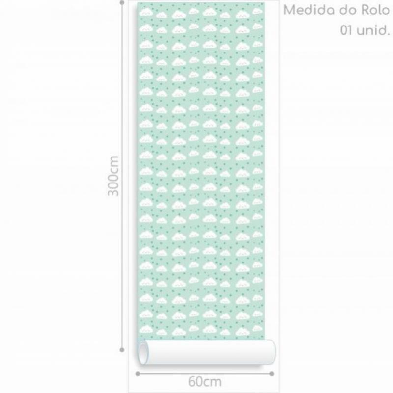 Papel de Parede Infantil Nuvem Verde