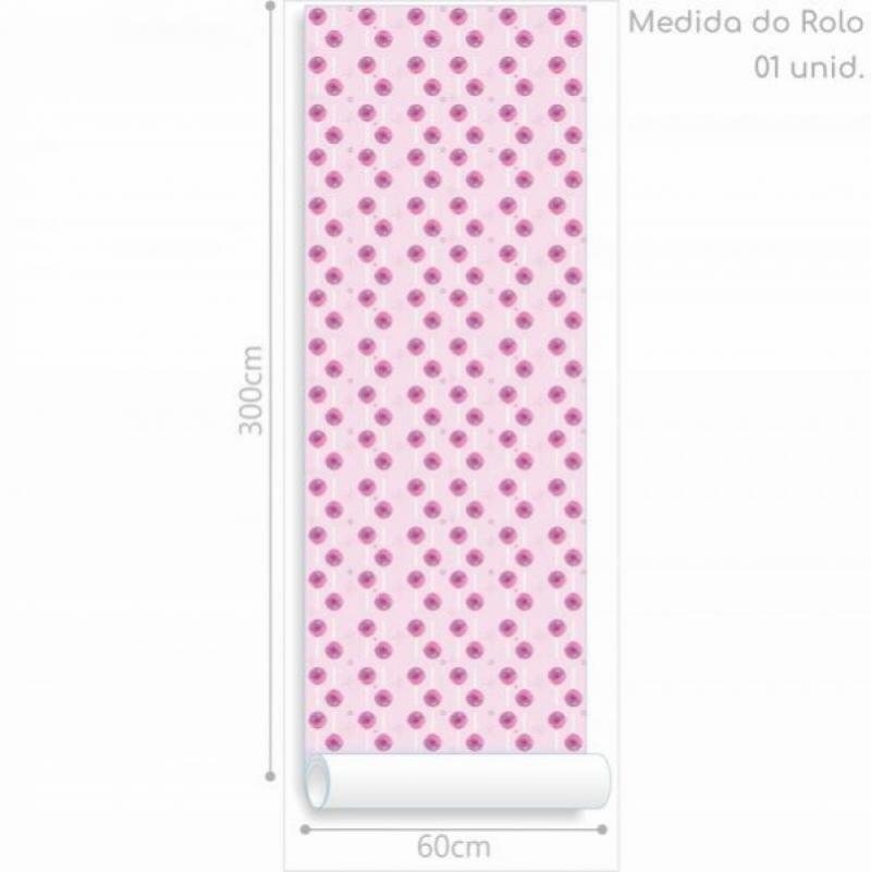 Papel de Parede Infantil Pirulito Rosa
