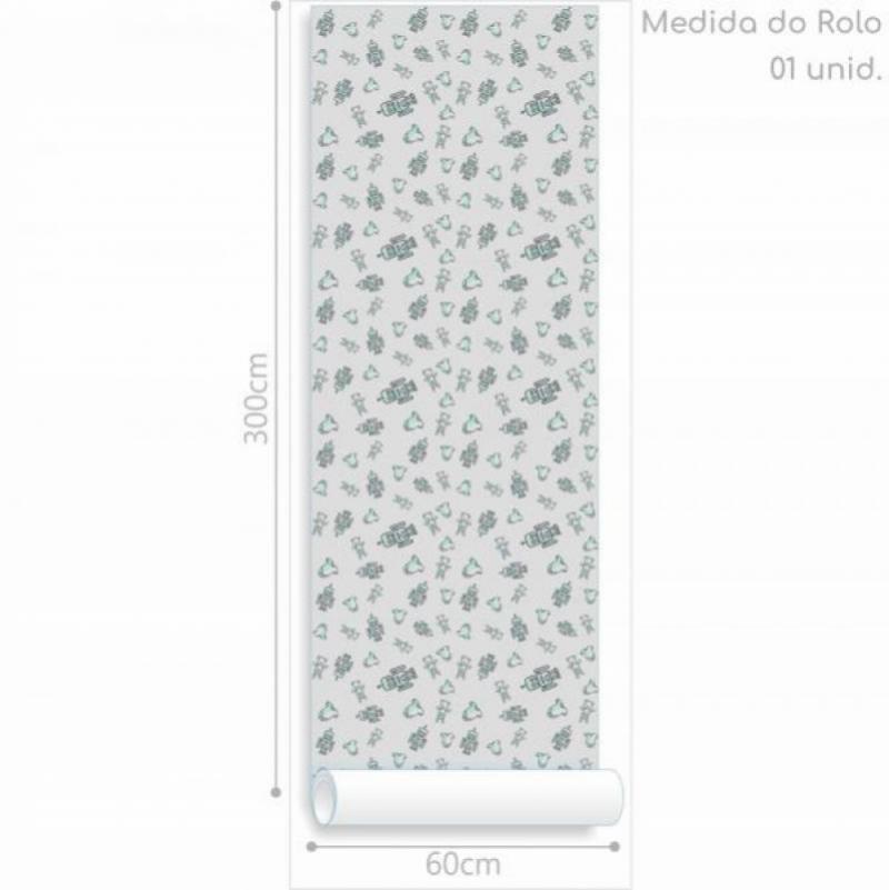 Papel de Parede Infantil Robô Ursinho Baby