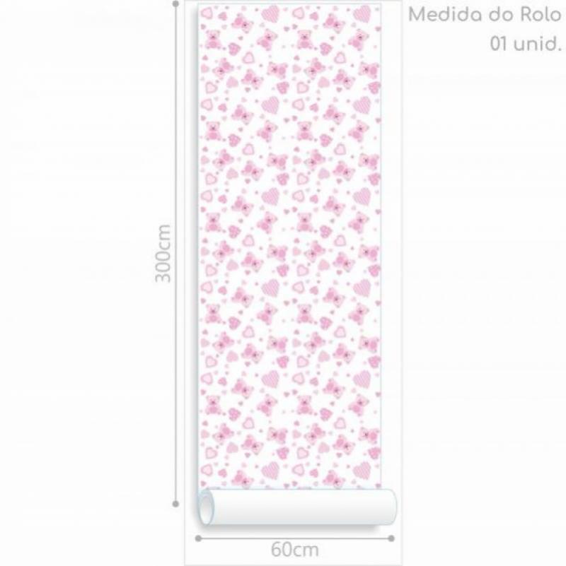 Papel de Parede Infantil Ursinho Menina