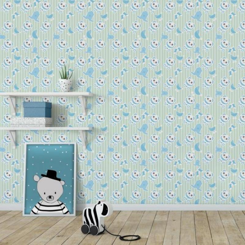 Papel de Parede Infantil Ursinho Menino
