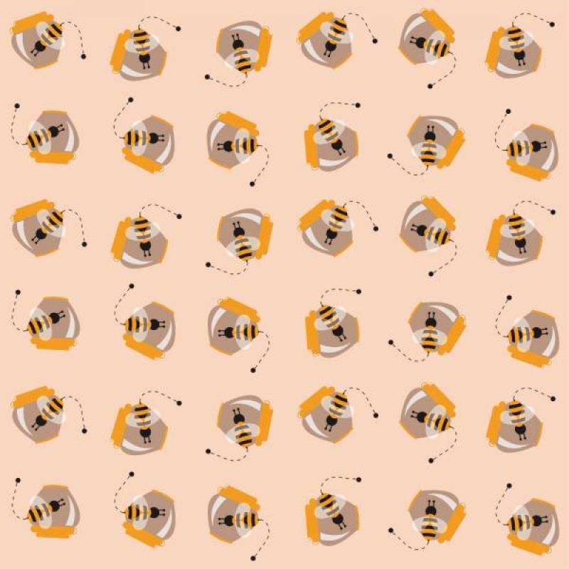 Papel de Parede Kids Abelhas e Pote de Mel