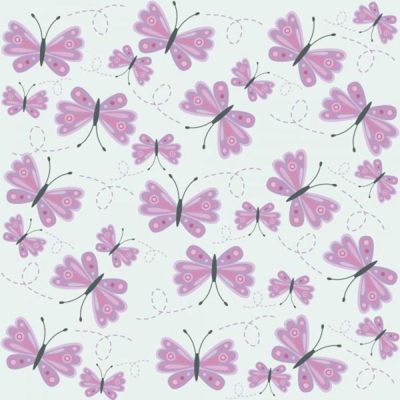 Papel de Parede Kids Borboletas Lilás