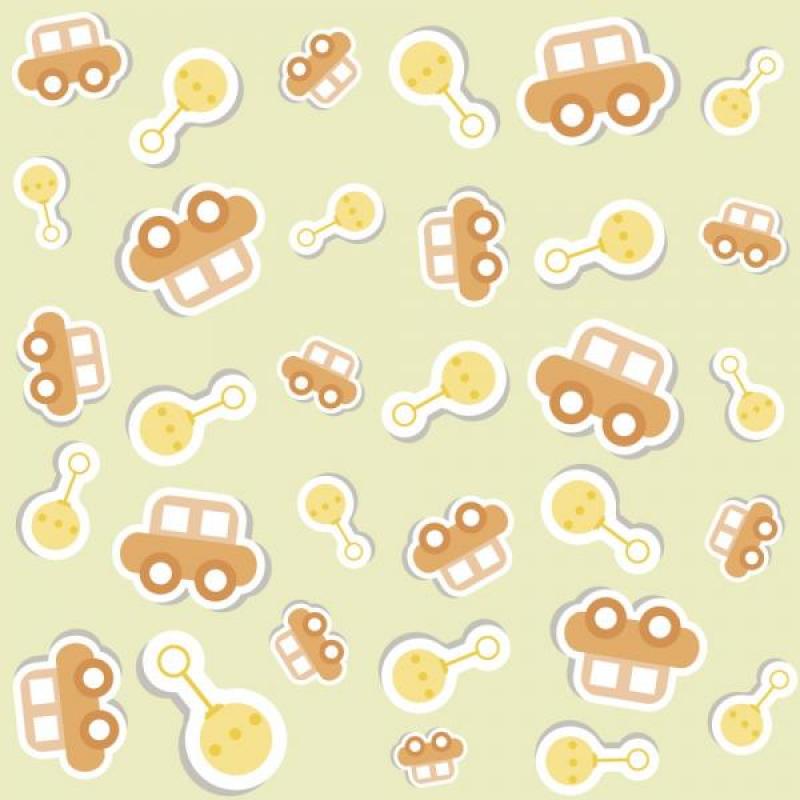 Papel de Parede Kids Carrinho e Chocalho