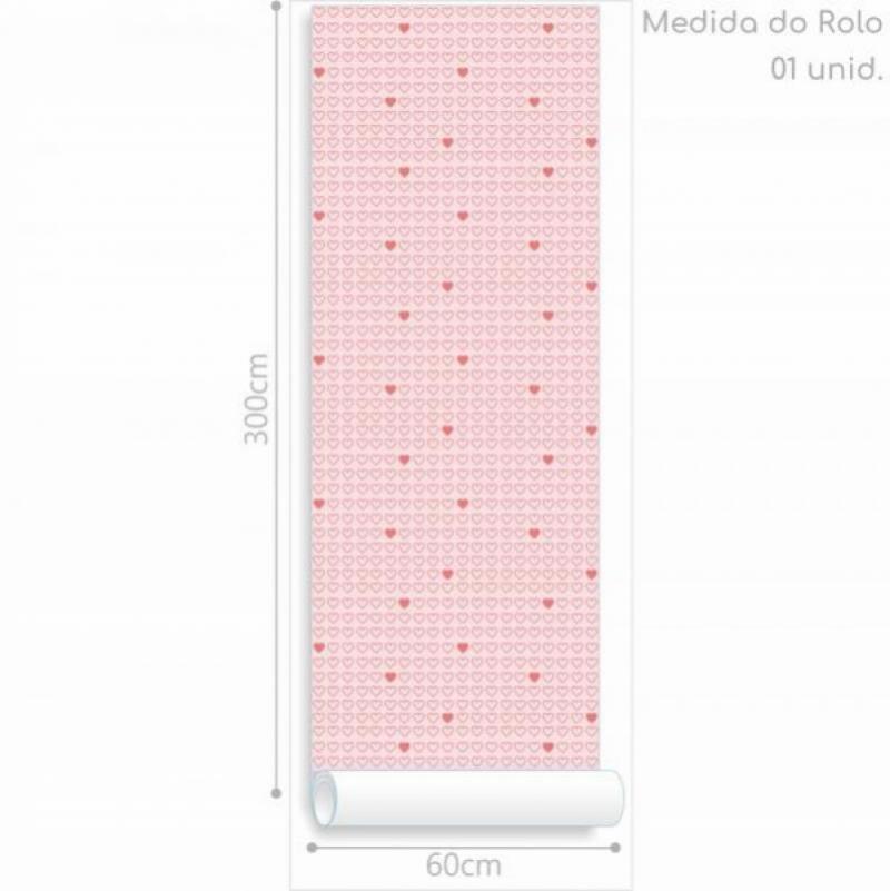 Papel de Parede Kids Corações Rosa