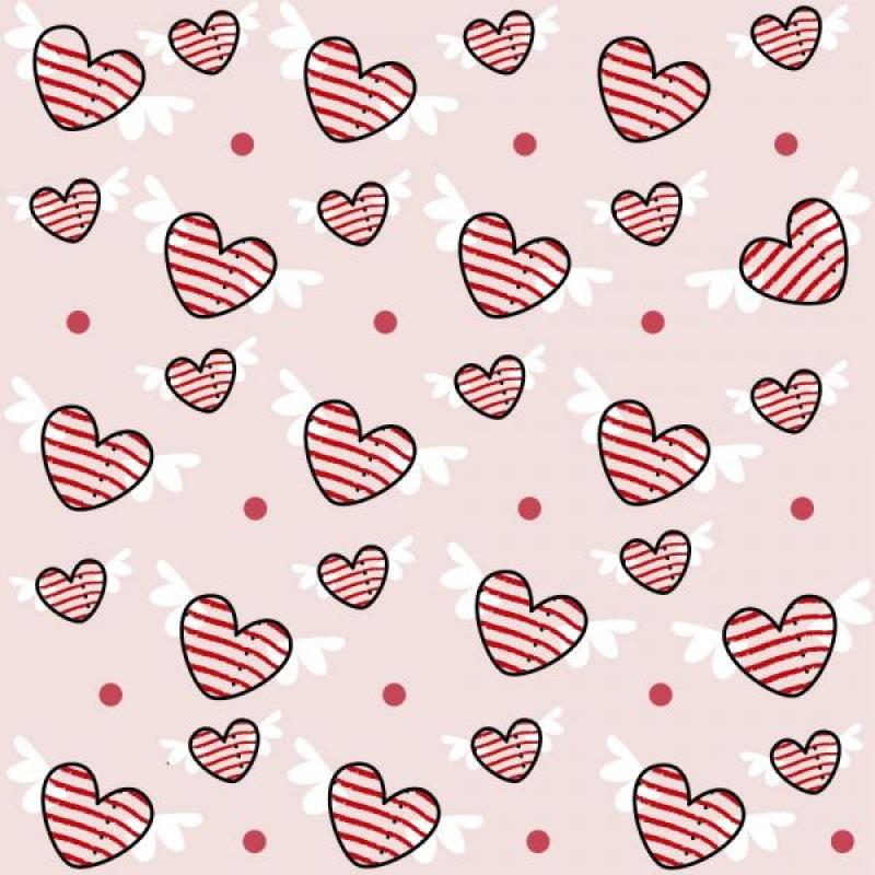 Papel de Parede Kids Corações com Asas