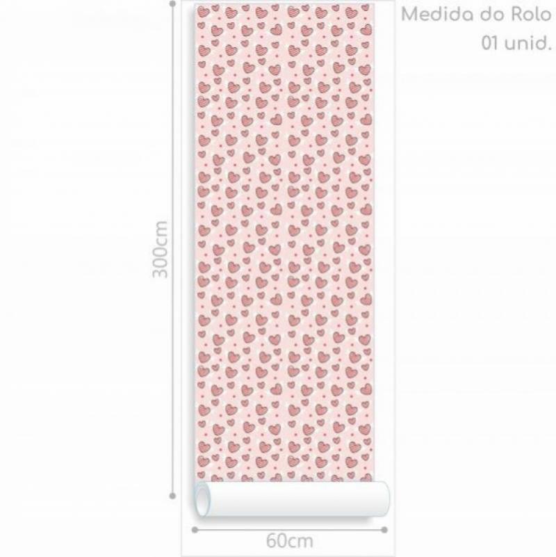 Papel de Parede Kids Corações com Asas