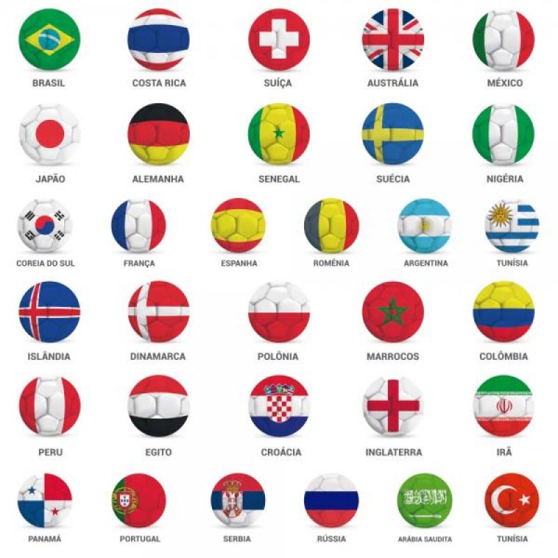 Papel de Parede Kids Futebol Seleções Copa