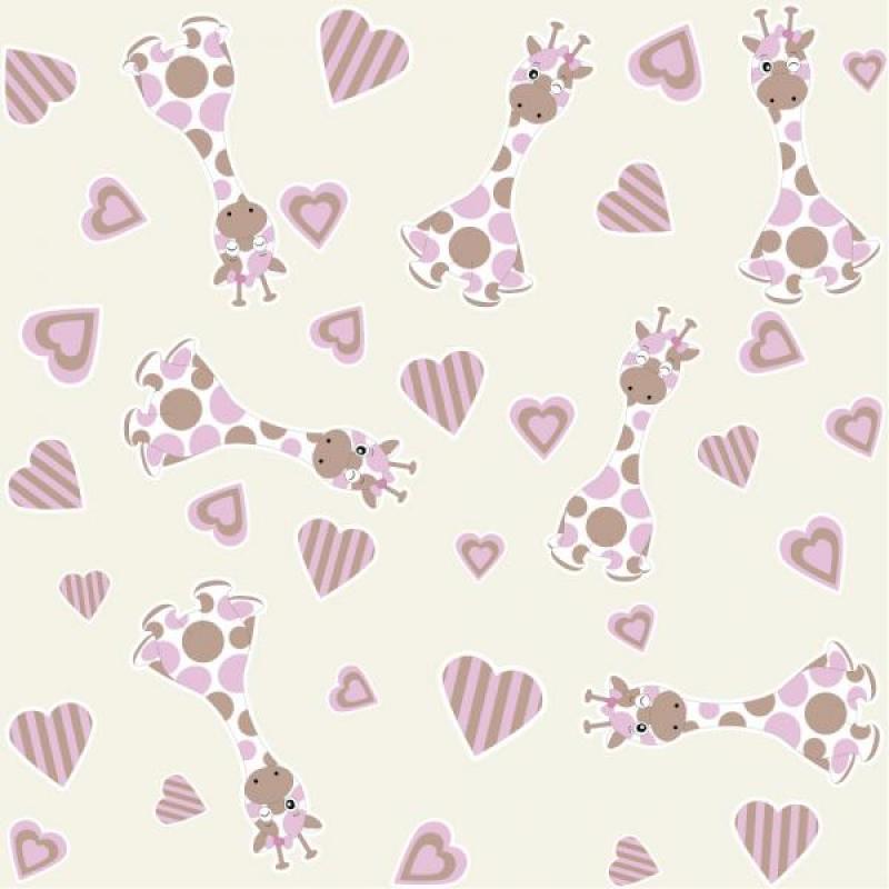Papel de Parede Kids Girafa Menina