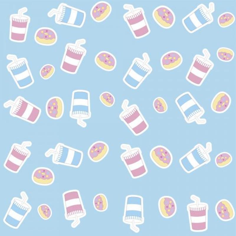 Papel de Parede Kids Milk Shake e Donuts