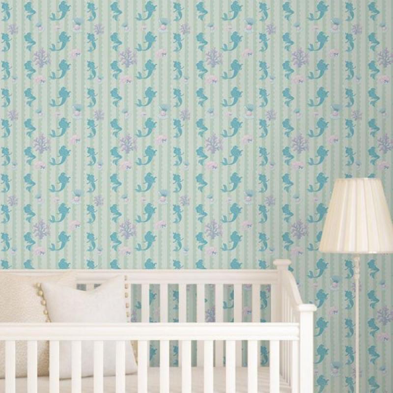 Papel de Parede Kids Sereia Fundo do Mar