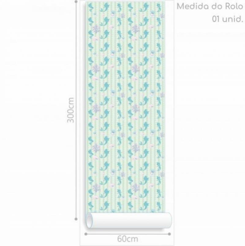 Papel de Parede Kids Sereia Fundo do Mar