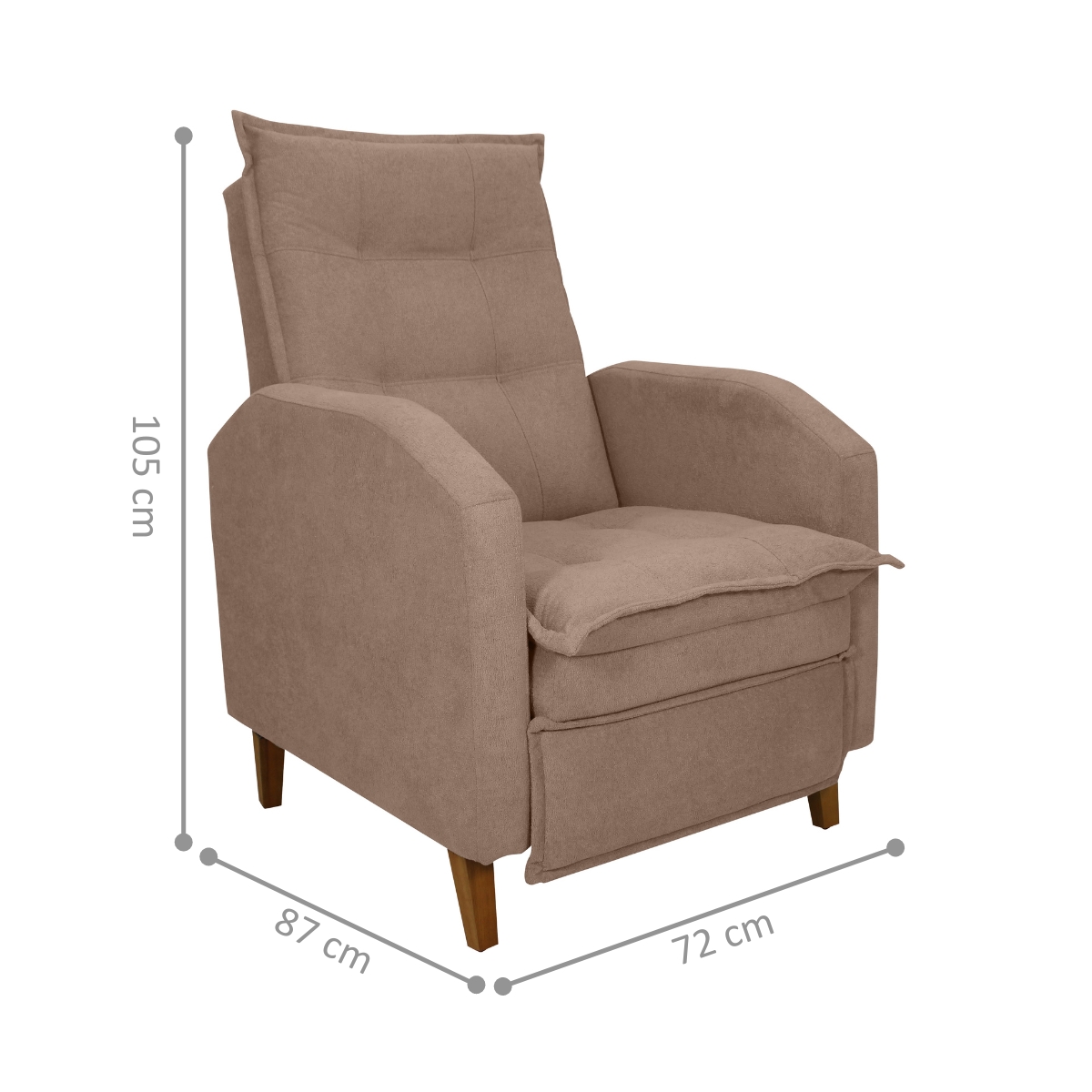 Poltrona  Reclinável Alef Boucle  Marrom