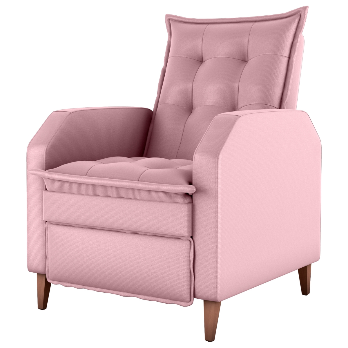 Poltrona  Reclinável Alef Veludo Turkey Rosa