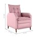 Poltrona  Reclinável Leeds Veludo Turkey Rosa