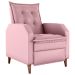 Poltrona  Reclinável Leeds Veludo Turkey Rosa