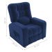 Poltrona Almofadada Reclinável Hull Veludo Azul