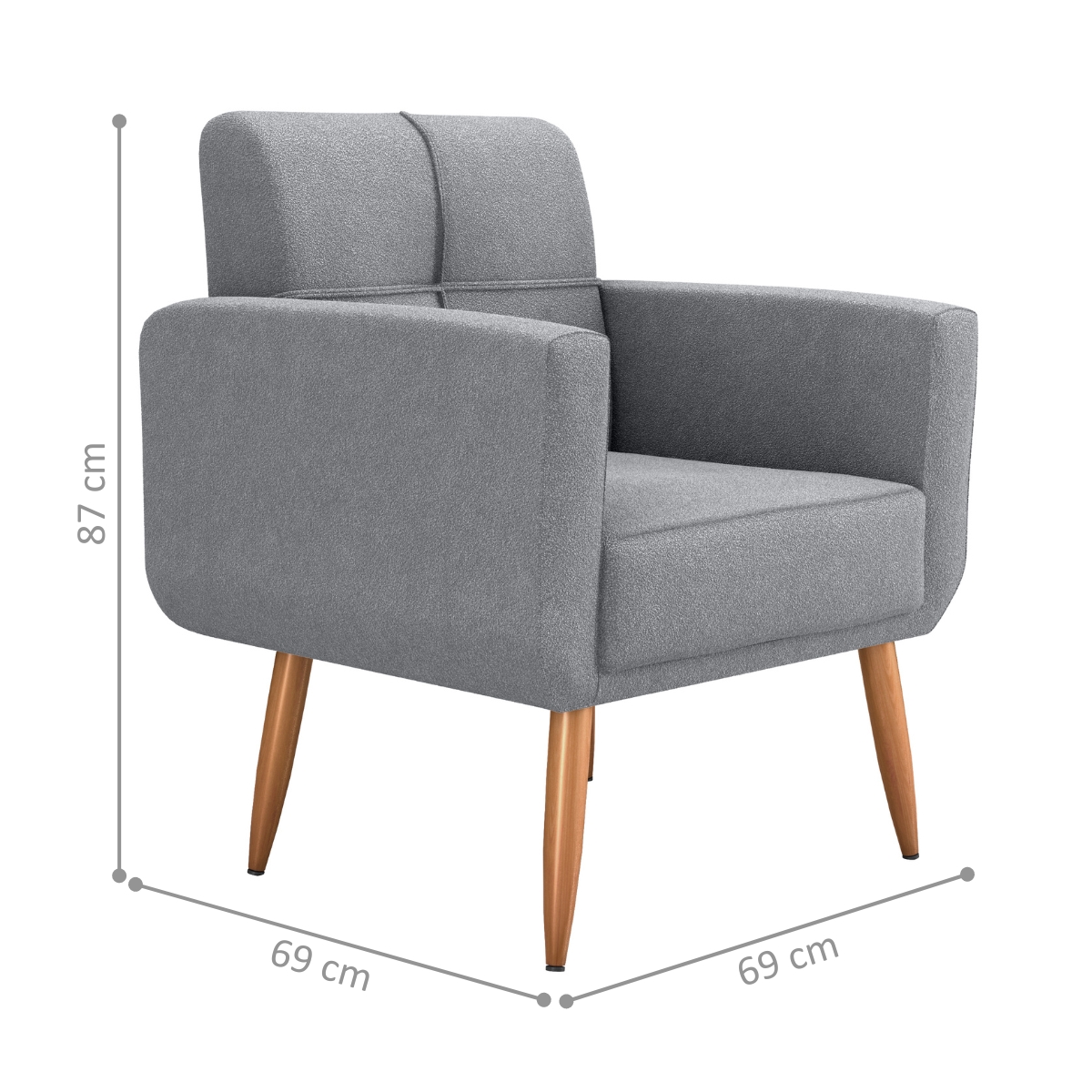 Poltrona Decorativa Itaqui Boucle Cinza