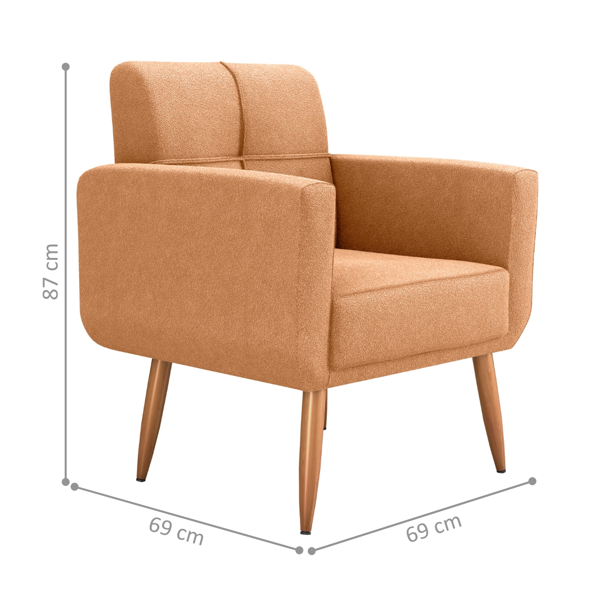 Poltrona Decorativa Itaqui Boucle Mostarda 