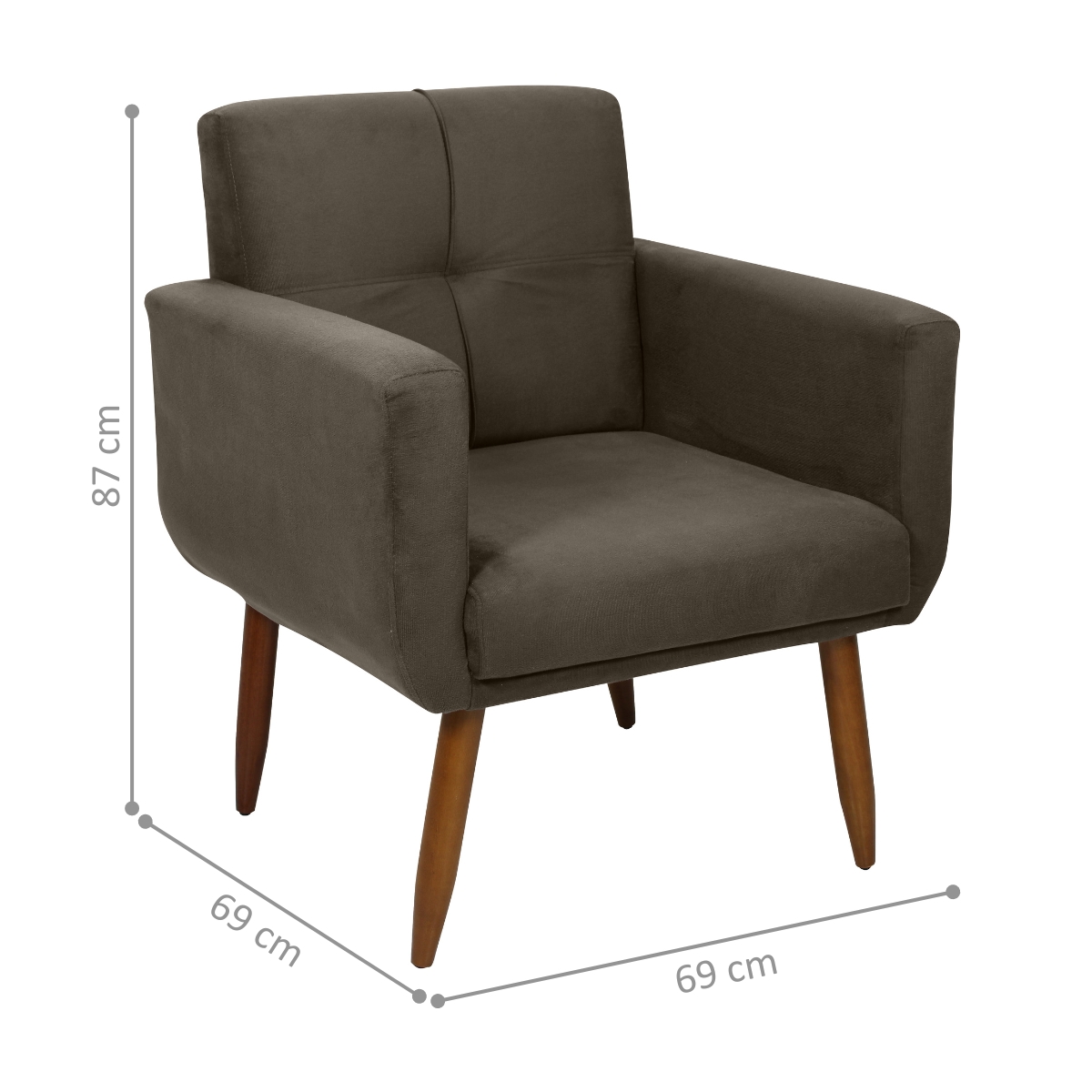 Poltrona Decorativa Itaqui Suede Cappuccino