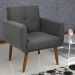 Poltrona Decorativa Itaqui Suede Cinza