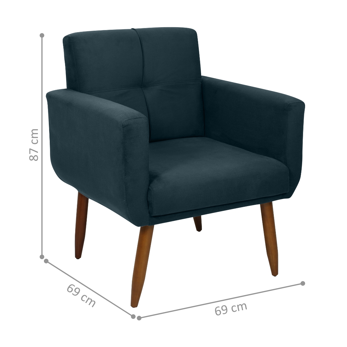 Poltrona Decorativa Itaqui Suede Petróleo
