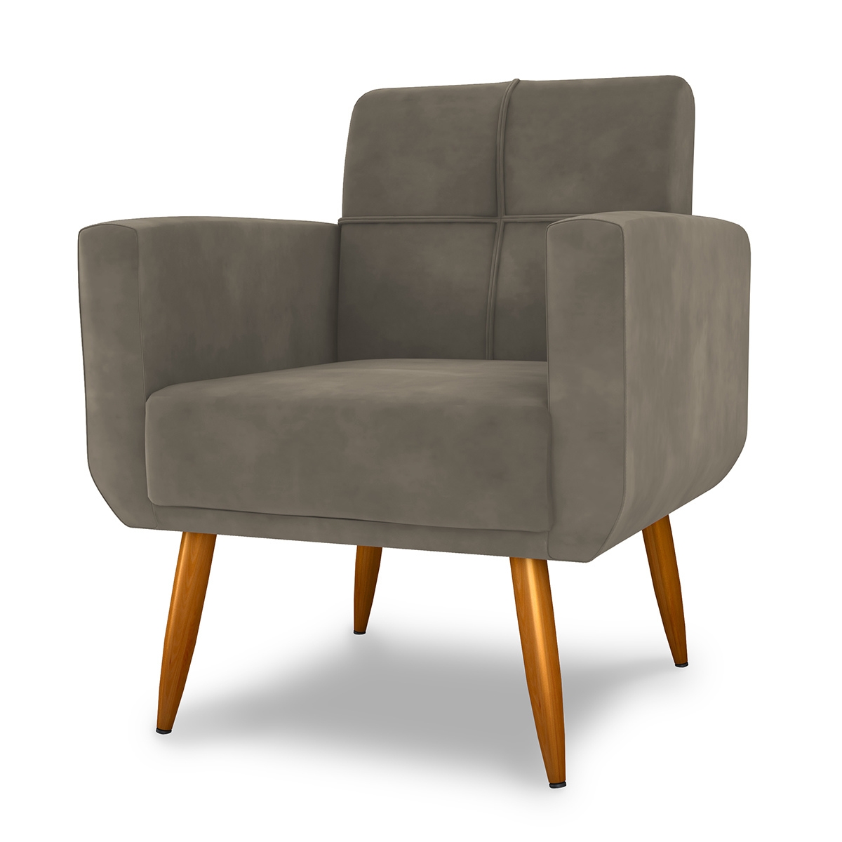 Poltrona Decorativa Itaqui Veludo Cappuccino