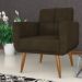 Poltrona Decorativa Itaqui Veludo Turkey Marrom