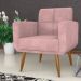 Poltrona Decorativa Itaqui Veludo Turkey Rosa