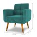 Poltrona Decorativa Itaqui Veludo Verde Menta