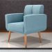 Poltrona Decorativa Juan Boucle Azul
