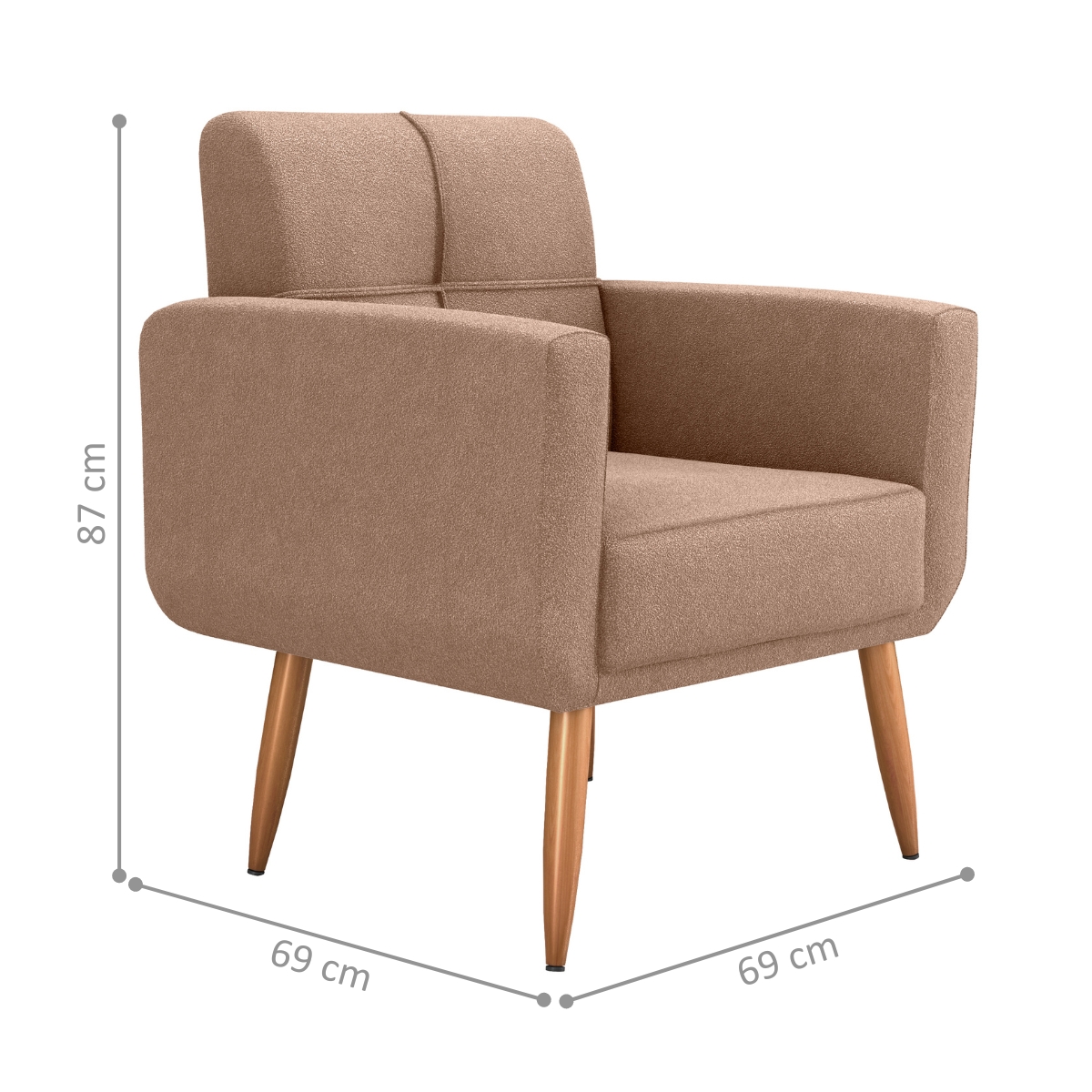 Poltrona Decorativa Juan Boucle Cinza