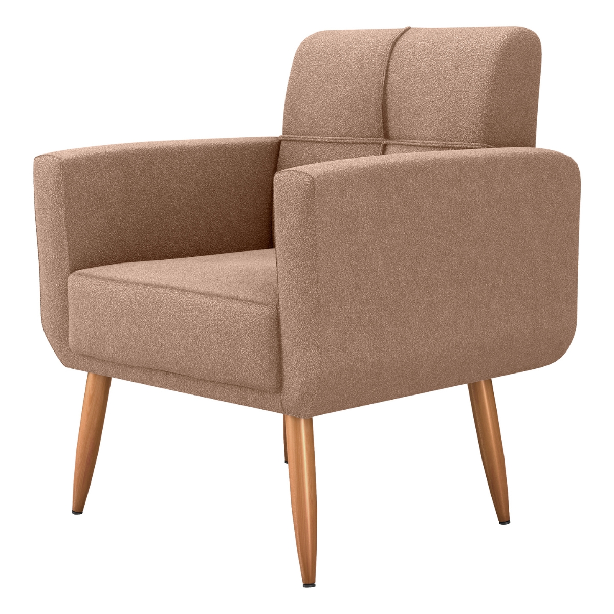 Poltrona Decorativa Juan Boucle Marrom