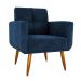 Poltrona Decorativa Juan Veludo Azul
