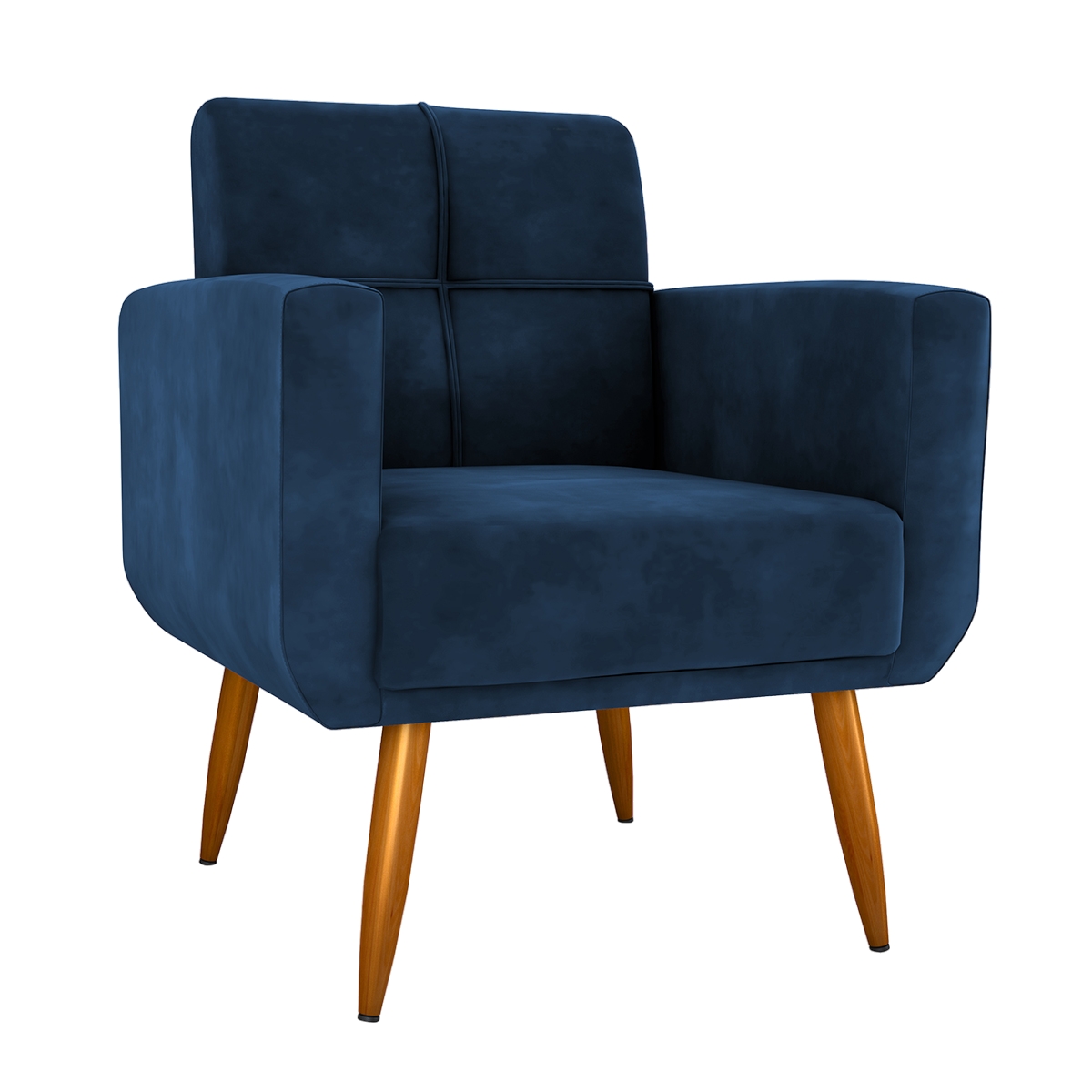 Poltrona Decorativa Juan Veludo Azul