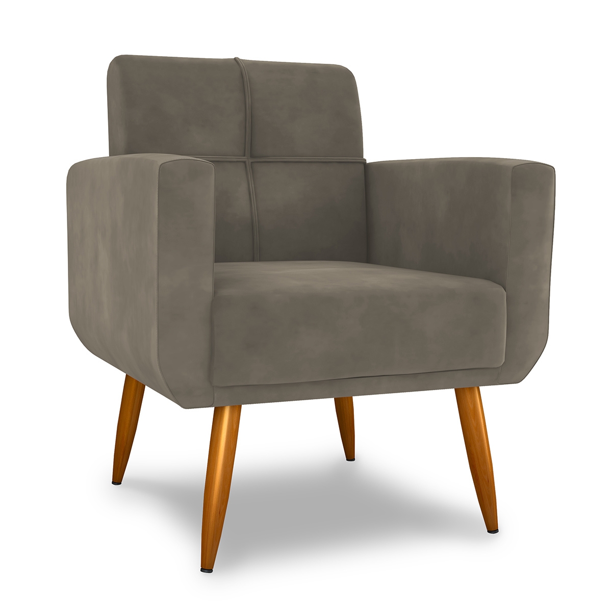 Poltrona Decorativa Juan Veludo Cappuccino