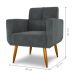 Poltrona Decorativa Juan Veludo Cinza