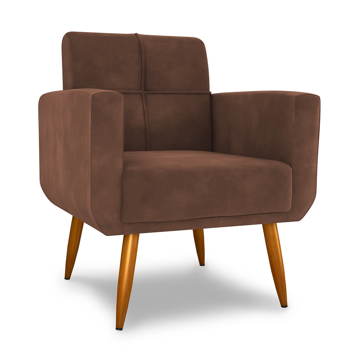 Poltrona Decorativa Juan Veludo Ferrugem