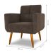 Poltrona Decorativa Juan Veludo Marrom