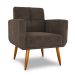 Poltrona Decorativa Juan Veludo Marrom