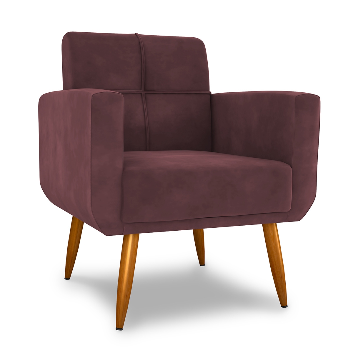 Poltrona Decorativa Juan Veludo Rosê
