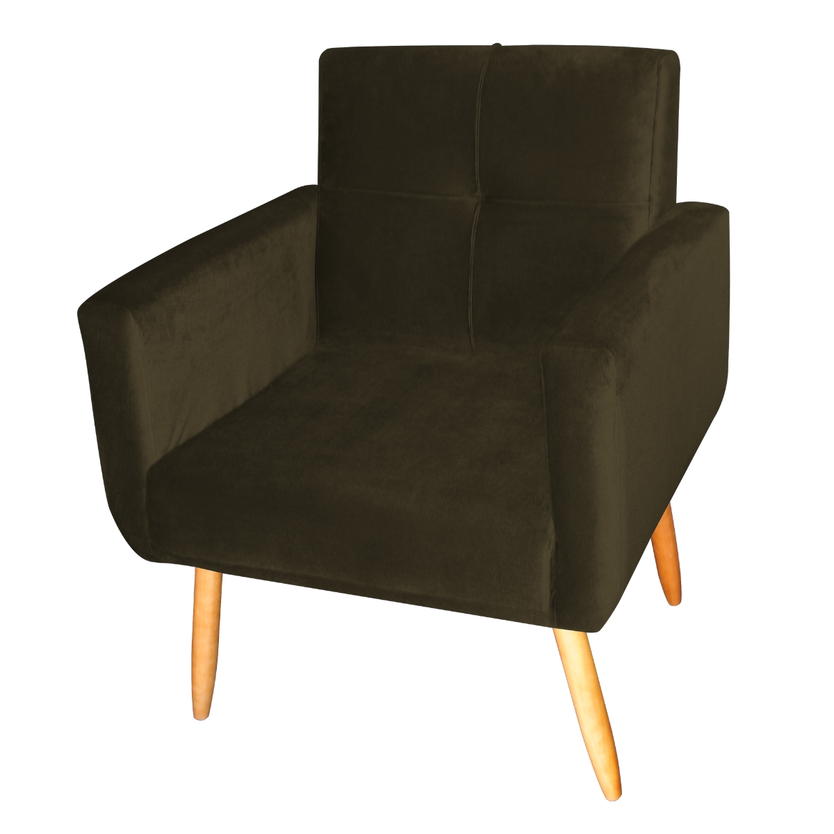 Poltrona Decorativa Juan Veludo Turkey Marrom